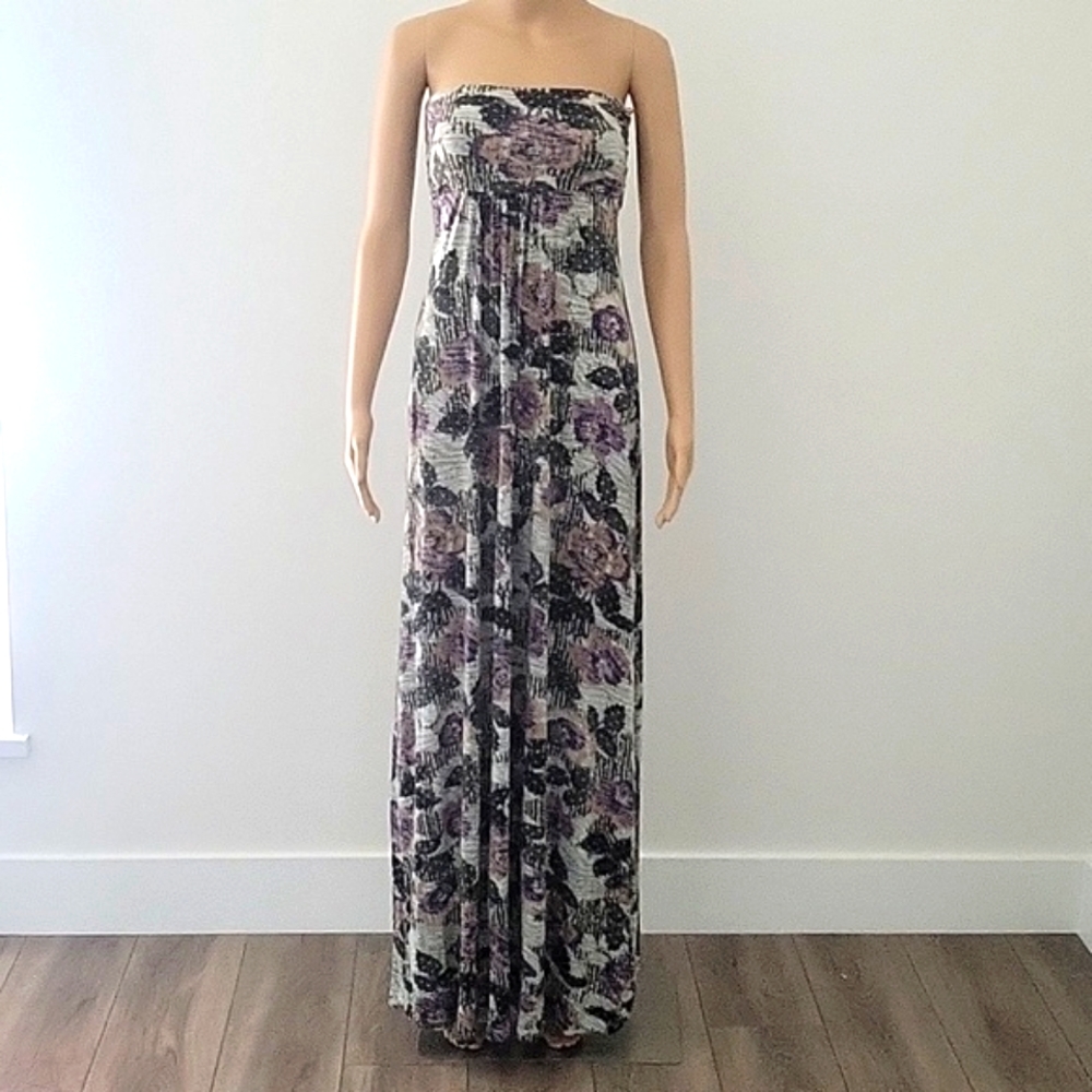 Floral Strapless Maxi Dress